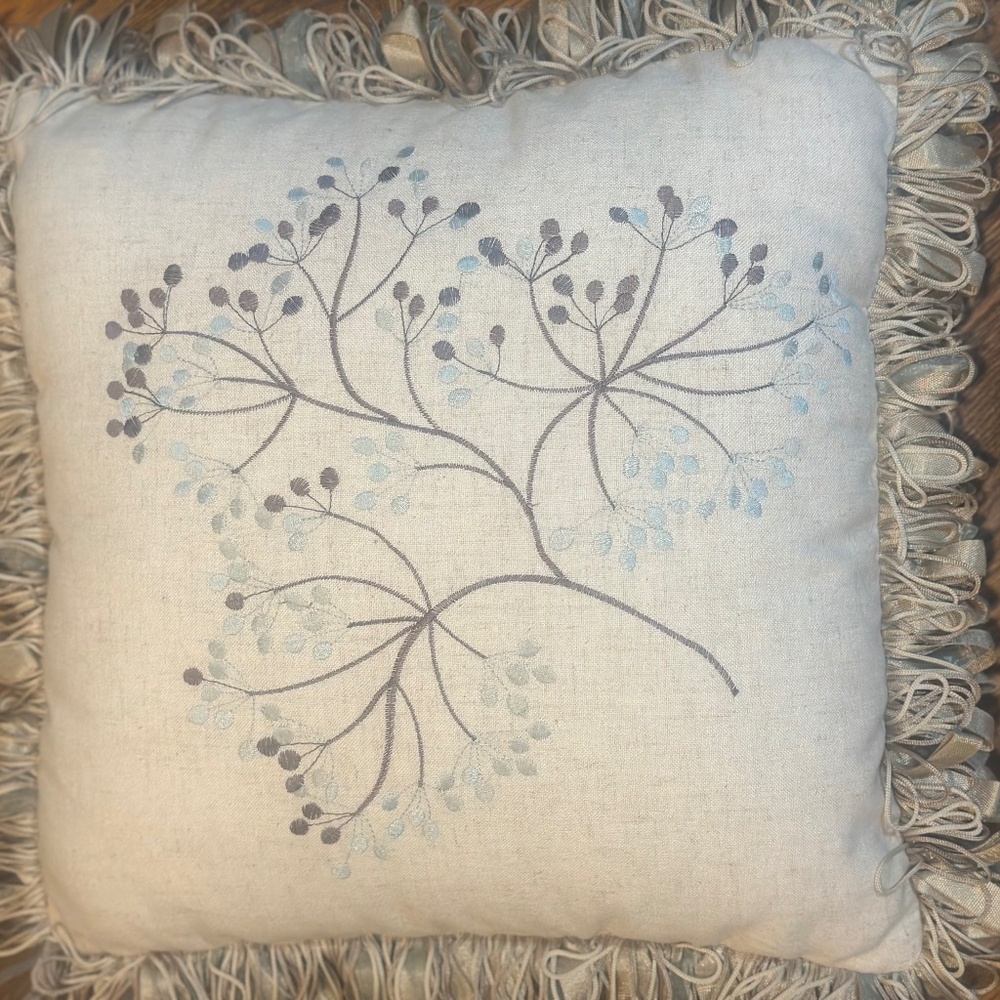 Custom pillow 18" with ribbon trim